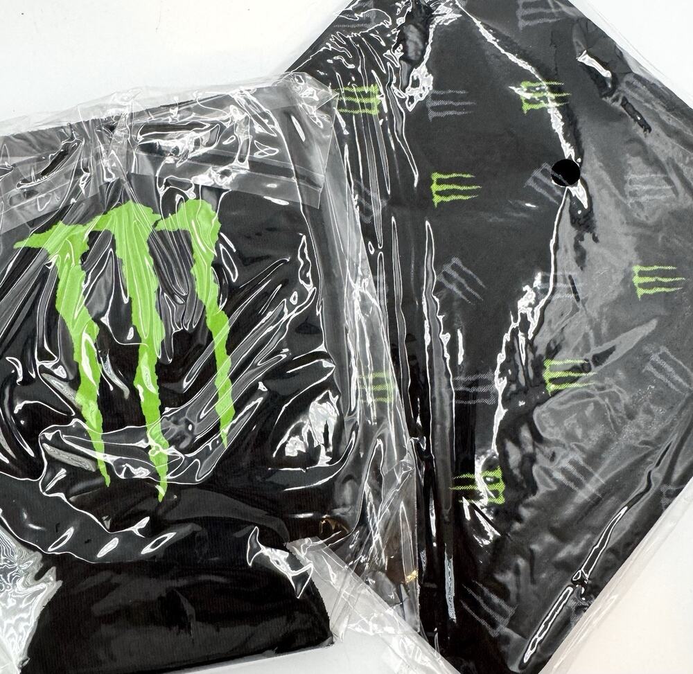 Monster Energy Drink Set 2 Bandana 22" Can Cooler Coozie Koozie Black Green New